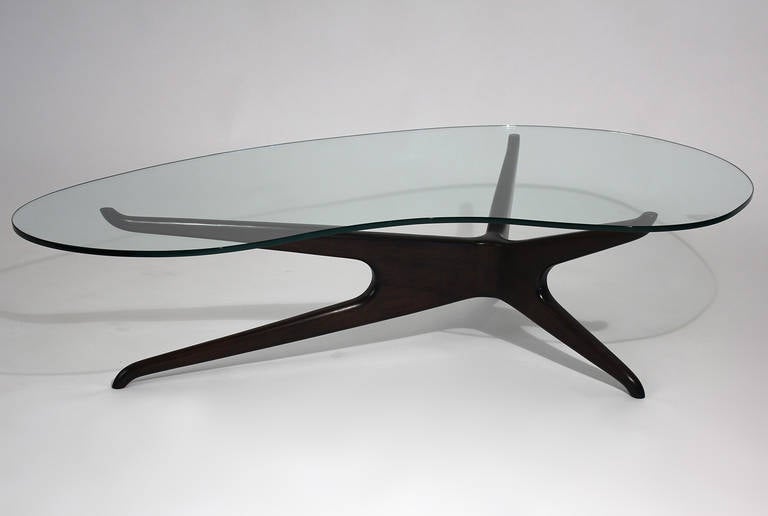 American Vladimir Kagan Style Tri-Symmetric Coffee Table