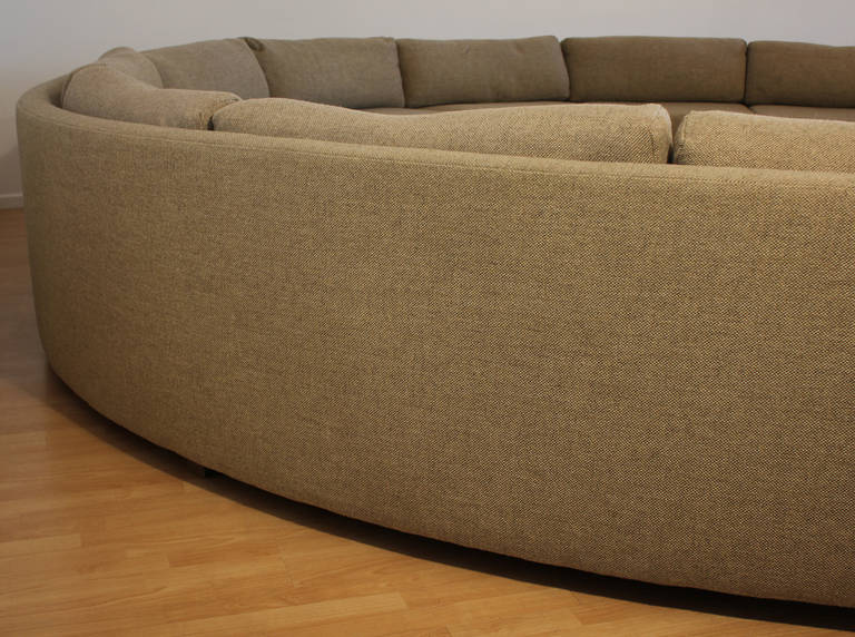 Milo Baughman Large Sectional Curved Sofa 1