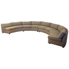 Milo Baughman Large Sectional Curved Sofa