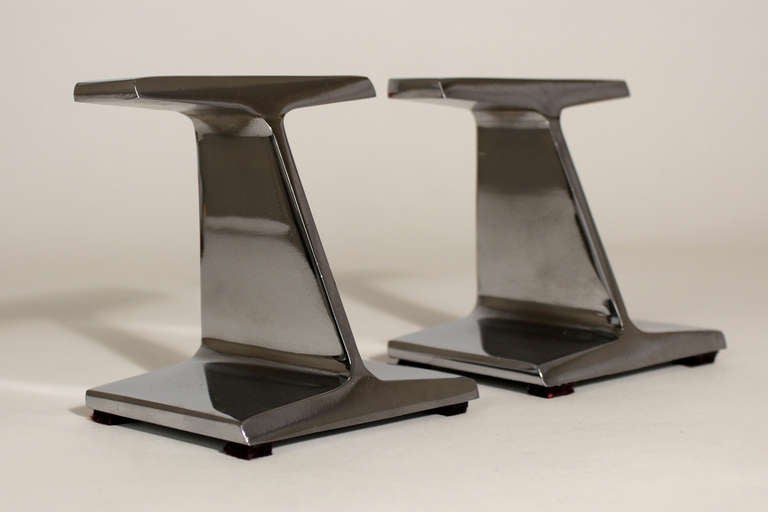 Chromed Steel Railroad Rail Bookends