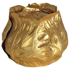 Vintage Gold Plated Cabbage Ice Bucket