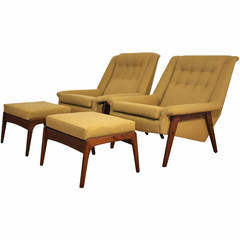 Pair of Lounge Chairs by Folke Ohlsson for Dux