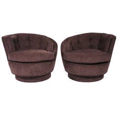 Milo Baughman Swivel Lounge Chairs