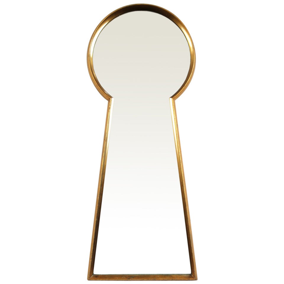 Keyhole Shaped Gilt Mirror