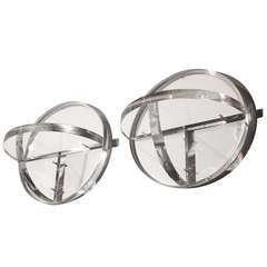 John Mascheroni Lucite Wall Shelf Pair 1