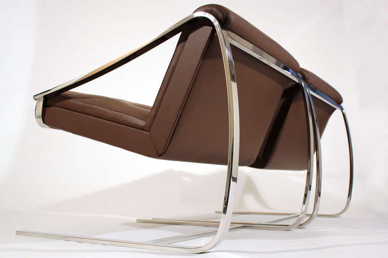 Mid-Century Modern Charles Gibilterra for Glenn of California Leather Lounge Chairs