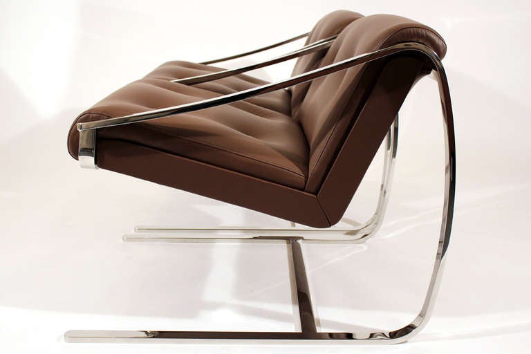 American Charles Gibilterra for Glenn of California Leather Lounge Chairs