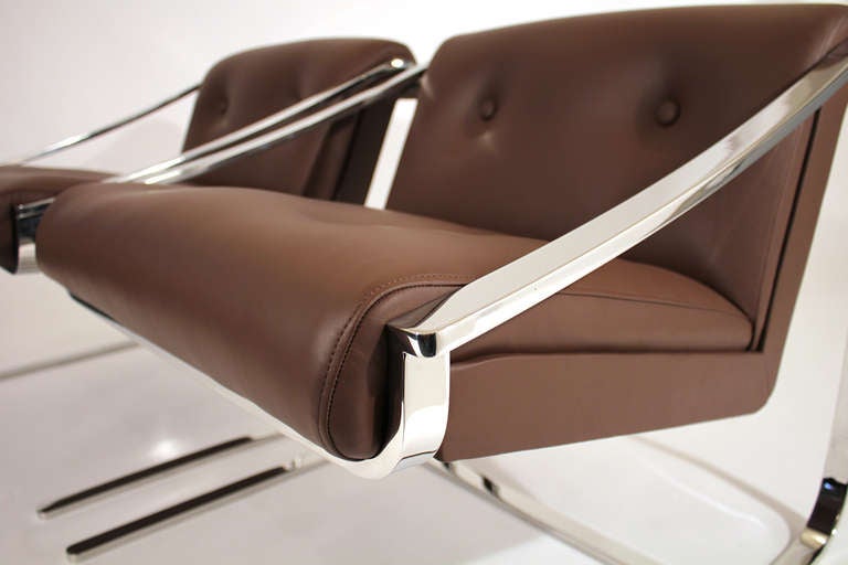 Charles Gibilterra for Glenn of California Leather Lounge Chairs 2