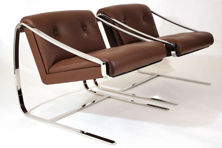 Charles Gibilterra for Glenn of California Leather Lounge Chairs 4