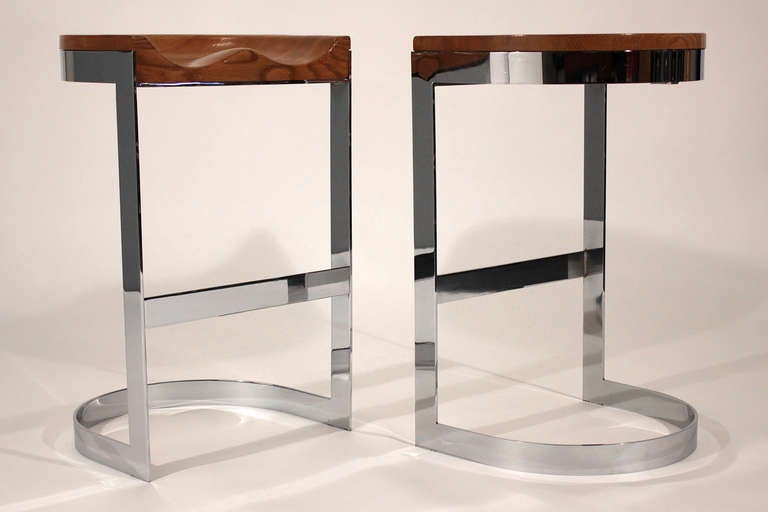 Warren Bacon Bar Stool Pair In Excellent Condition In San Diego, CA