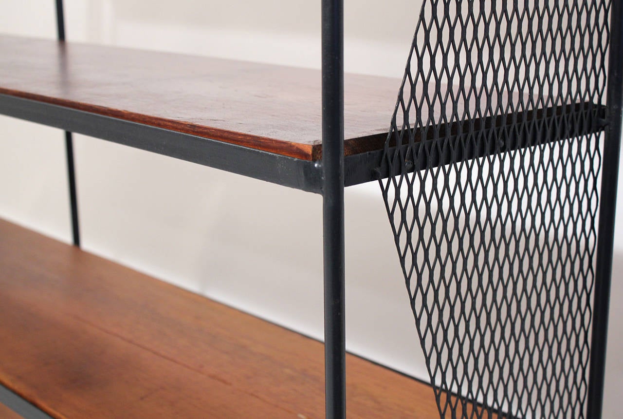20th Century California Modern Iron and Redwood Shelving