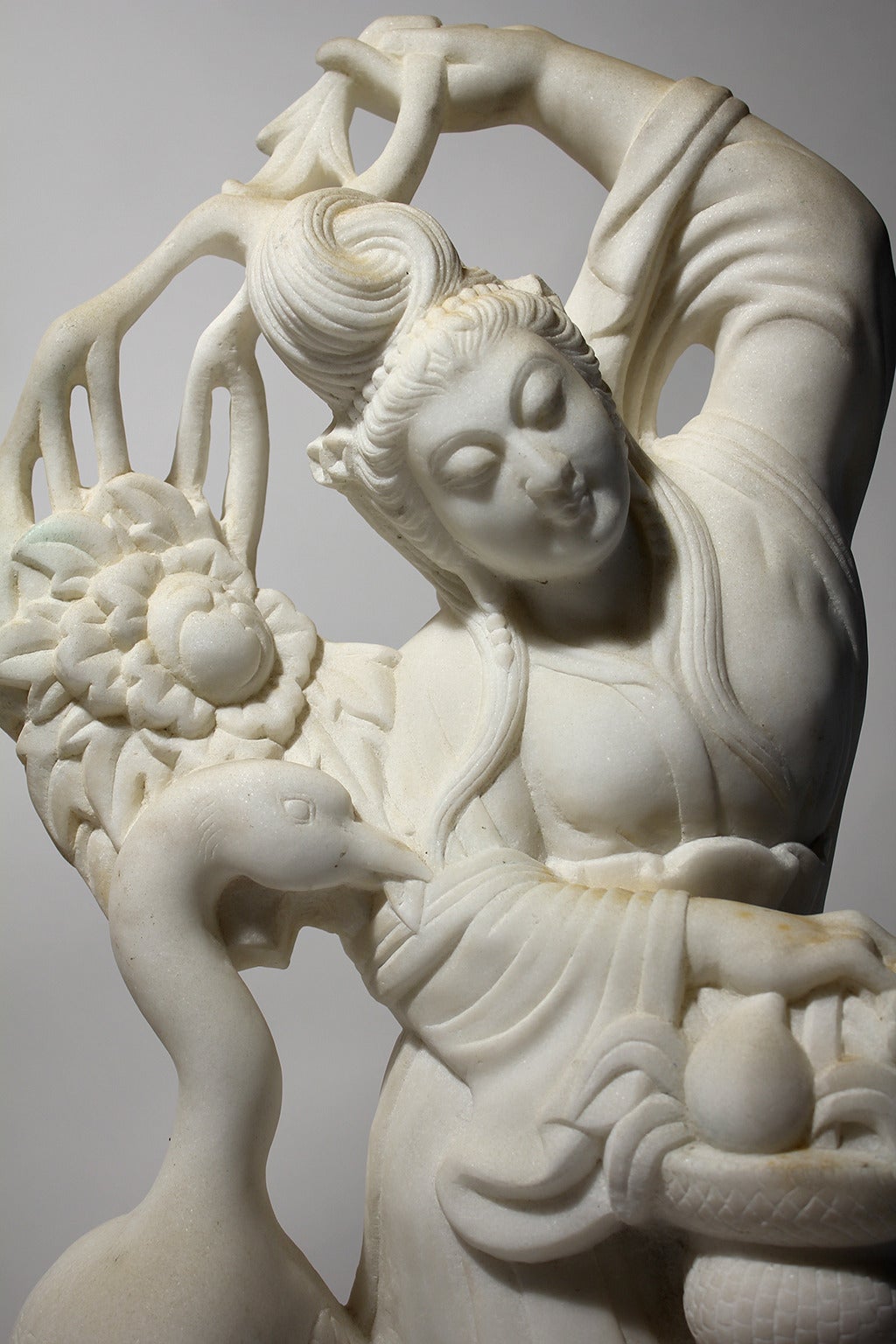 Chinese Carved Marble Quan Yin Sculpture at 1stDibs china marble