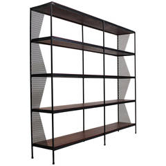 California Modern Iron and Redwood Shelving