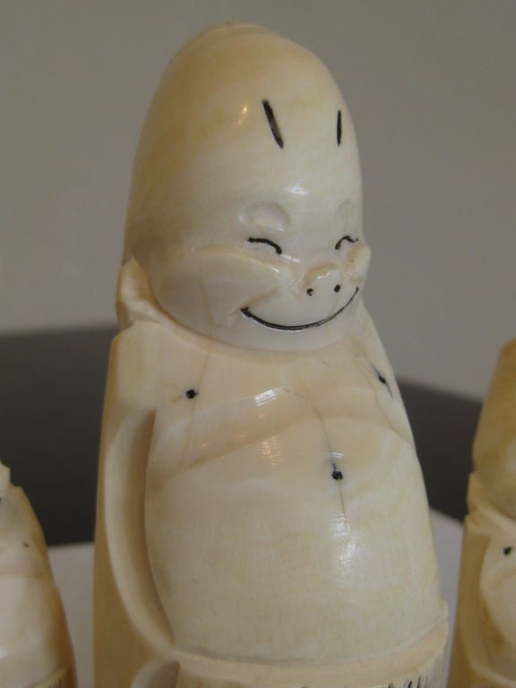 20th Century Group of Three Inuit Carved Billiken Figurines