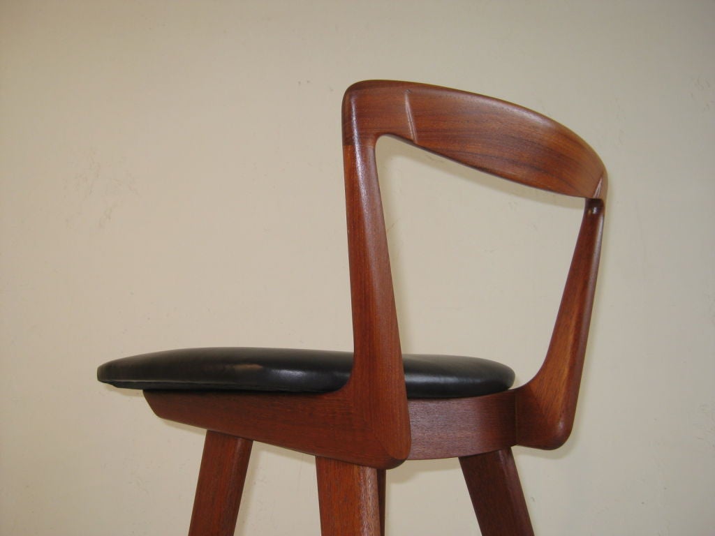 Danish Pair of Bar Stools by Henry Rosengren Hansen