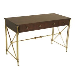 Brass and Wood Desk by Kittinger