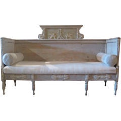 19c Gustavian Bench with 2 Bolsters
