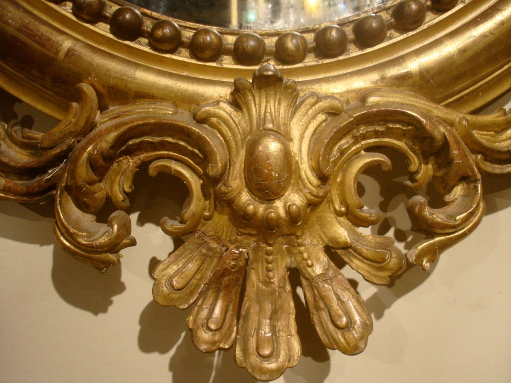 19c French Grande Oval Louis XV Gilded Mirror In Good Condition In New Orleans, LA