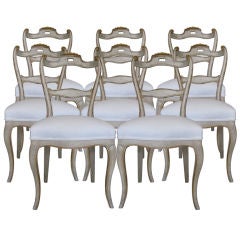 Antique Louis XV Style Tuscan Set of 8 Chairs