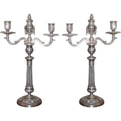 19c Louis XVI French Candelabra - Silverplated