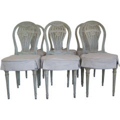 Antique 19c French Montgolfiere Set of 6 Chairs