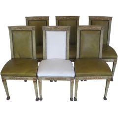 19c Swedish Set of 6 Lacquered Chairs