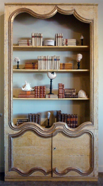 Single Biblioteque of set of 4. See other listings for other items. Hand-painted with gilding details at moldings.