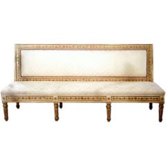 18c Italian Louis XVI Banquette Upholstered in Dedalus Fabric