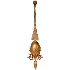 19c Italian 4 Light Bois Dore Chandelier with Rouge Fer Arms