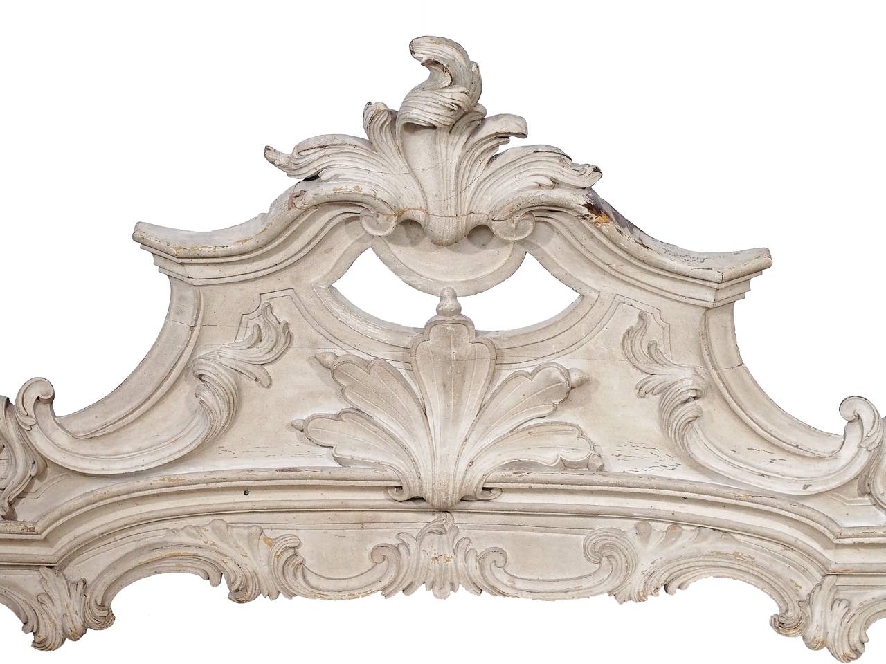 Tara Shaw Antiques - Beautiful carved wood cornice to add visual interest when mounted on a wall atop a bed or as a valence. Pair with drapery linen panels for a romantic effect. Perfect cornice to anchor a Queen or king-sized bed.