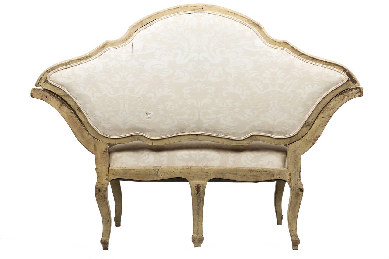 18c Italian Canape Upholstered in Fortuny Fabric 1