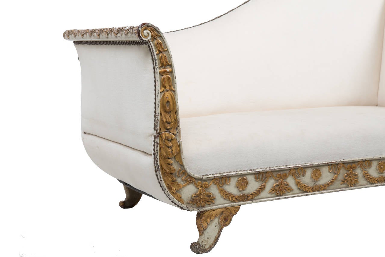 Unique Empire canape upholstered in velvet.