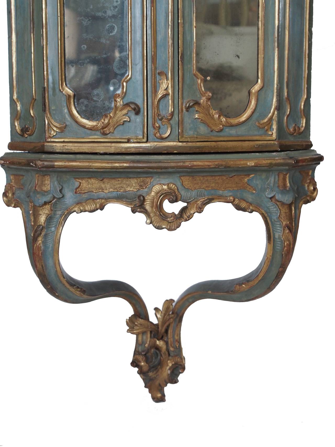 19th Century Italian Mirrored Corner Cabinet 2
