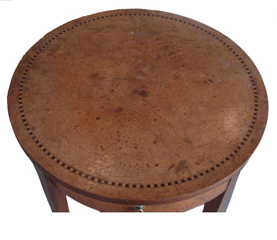 19c French Second Empire Walnut Gueridon with Inlay In Good Condition In New Orleans, LA