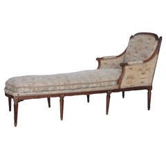 18th-19th Century French Louis XVI Chaise with Toile Upholstery 5