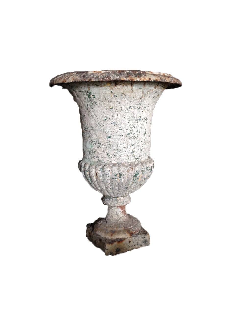 Beautiful iron urn with original patina.