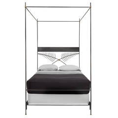 Iron Neoclassical Style Palm Frond Bed - Queen Size 12