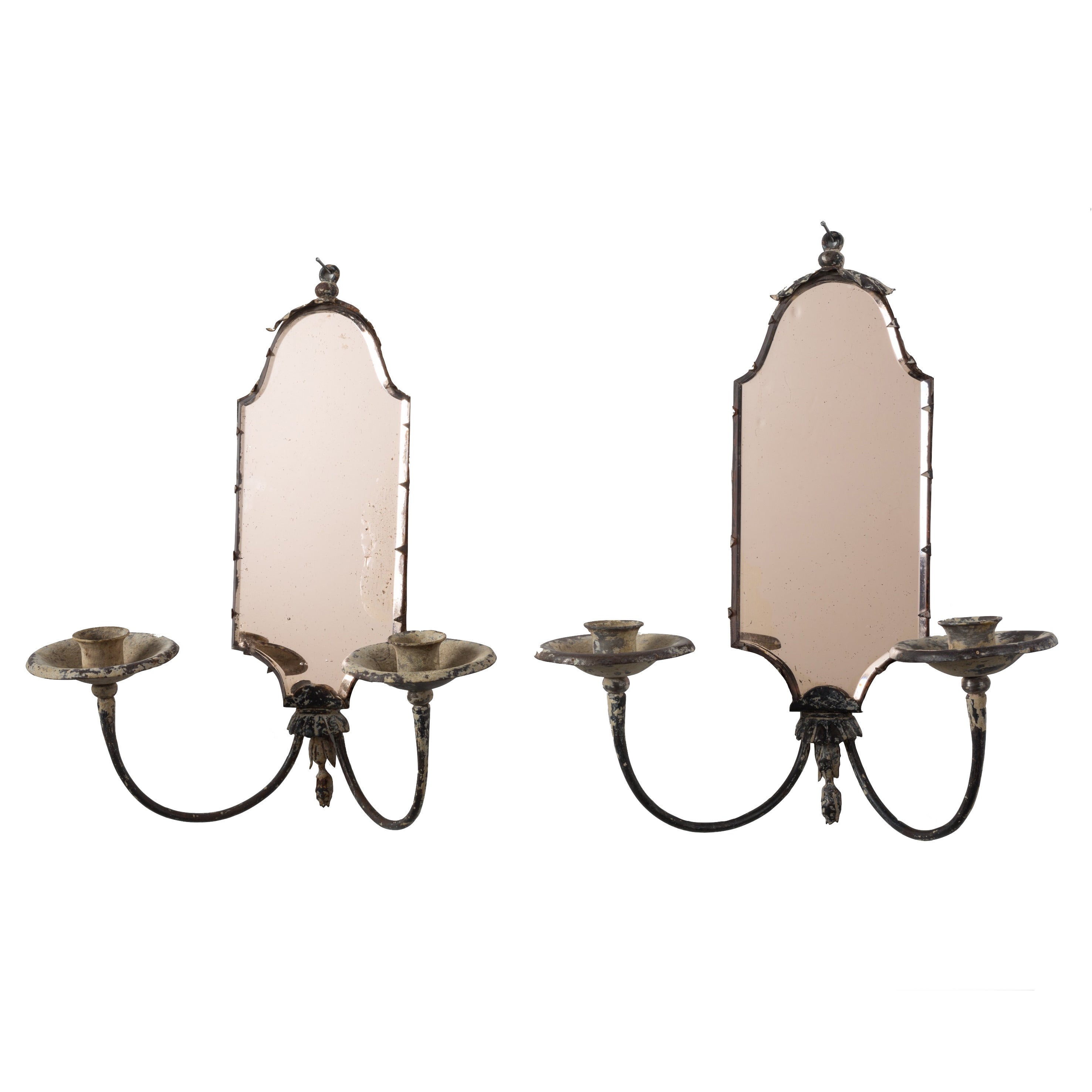 19th Century French Pair of Mirrored Sconces