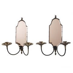 19th Century French Pair of Mirrored Sconces