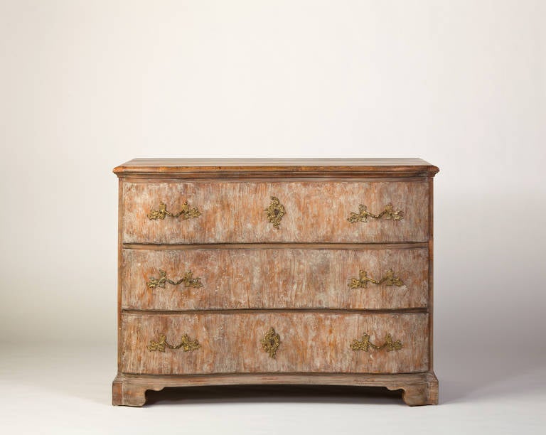 Serpentine Three Drawer Chest