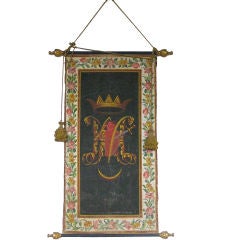 Antique 19th Century Italian Scroll with Corona and Coat of Arms