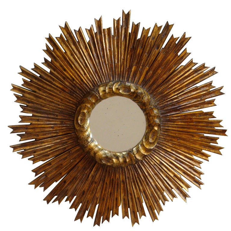 Gilded Round Sunburst Mirror At 1stdibs Gilded Round Sunburst Mirror At 1stdibs