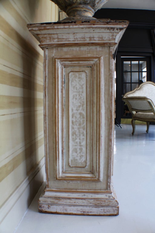 18c French Garden Urn on 19c Wooden Pedestal 4