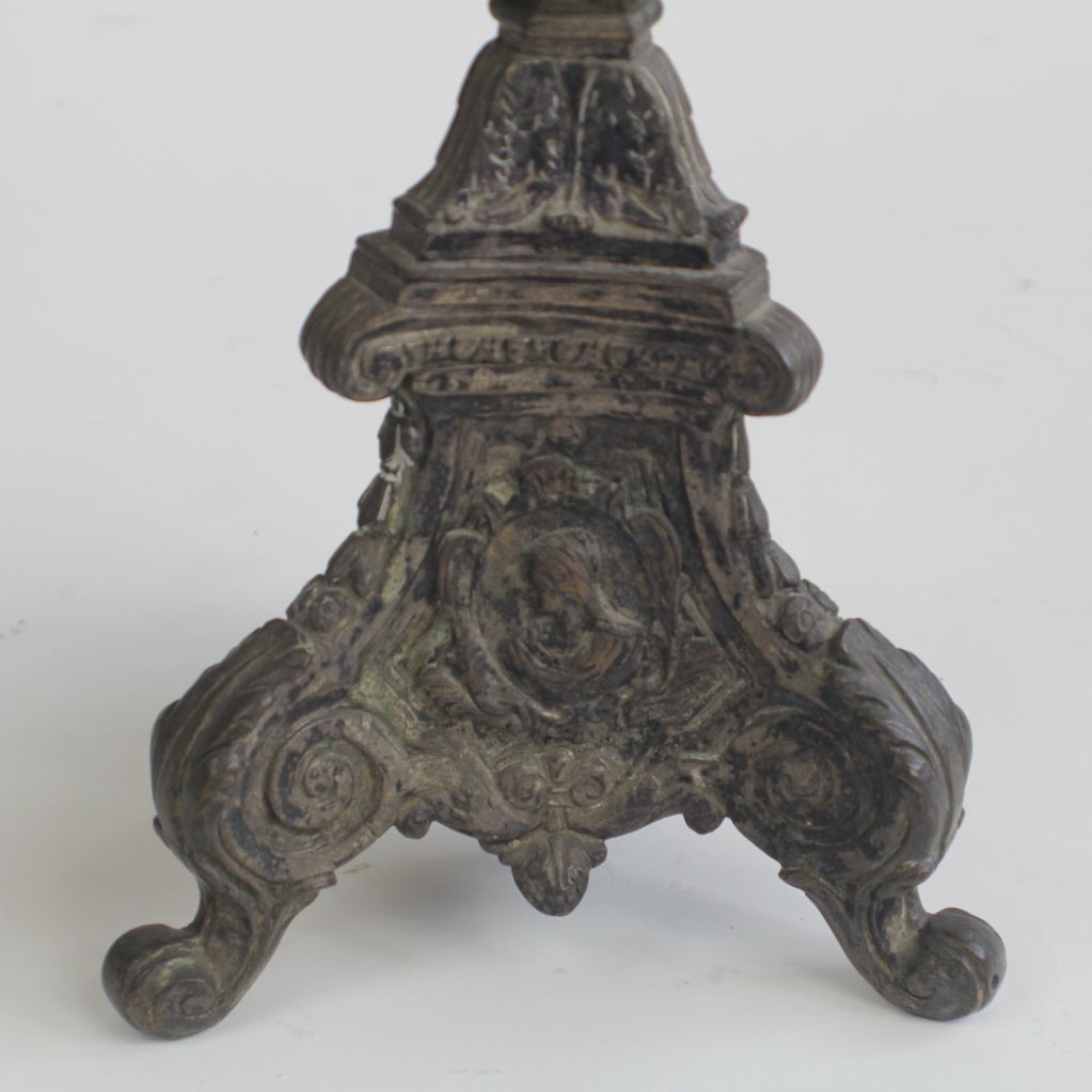 19c Pair of Bronze Candlesticks In Good Condition In New Orleans, LA