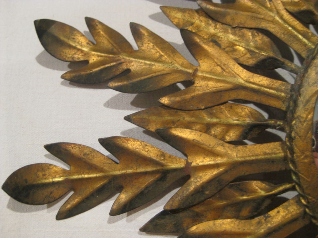 Gilded Iron Leaf Mirror