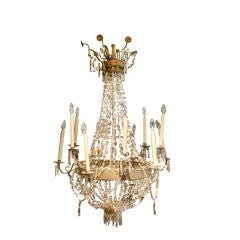 18c Grande Tuscan Tole and Crystal Chandelier