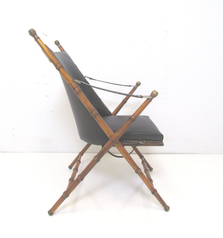 Fine period Italian Campaign chair with 