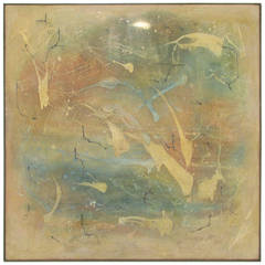 Large Abstract Expressionist Painting, Signed Carol Savage, 1965