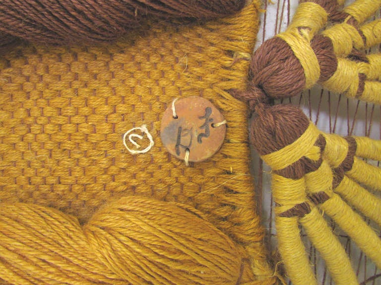 Große abstrakte Faserkunst Wandbehang von Don Freedman circa 1970er Jahre 1