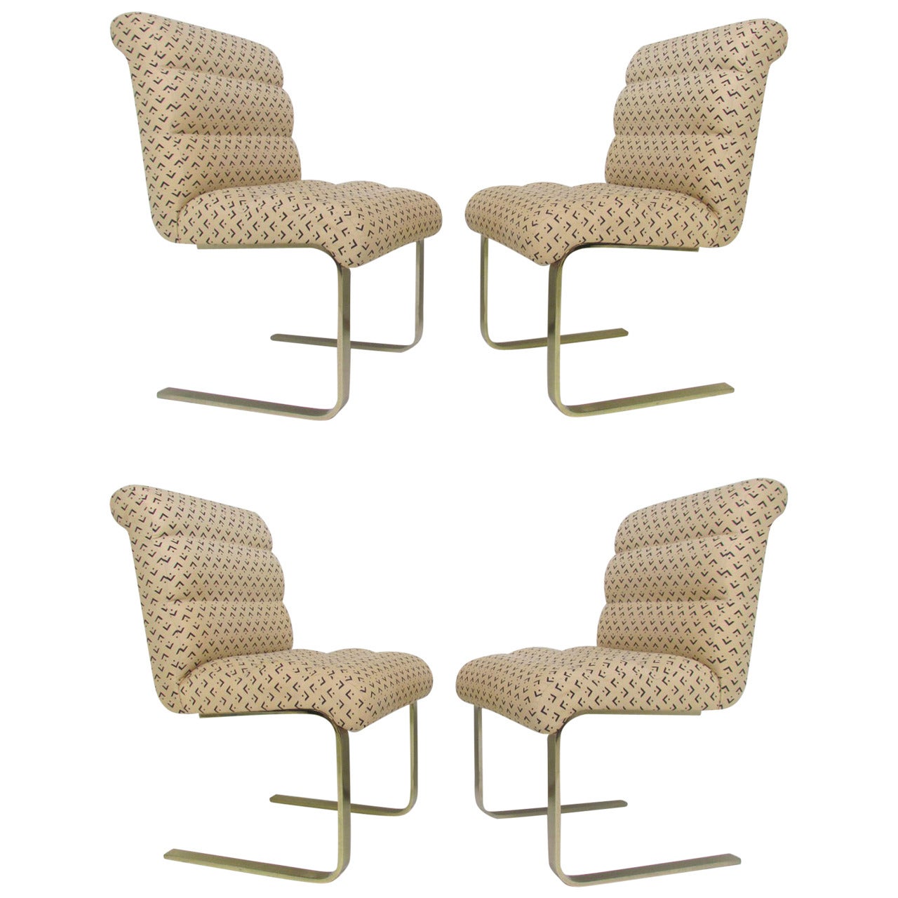 Set of Four Lugano Cantilever Dining Chairs by Mariani for Pace Collection